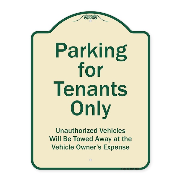 Signmission Designer Series-Parking For Tenants Only Unauthorized Vehicles Towed Away, 24" x 18", TG-1824-9939 A-DES-TG-1824-9939 - main